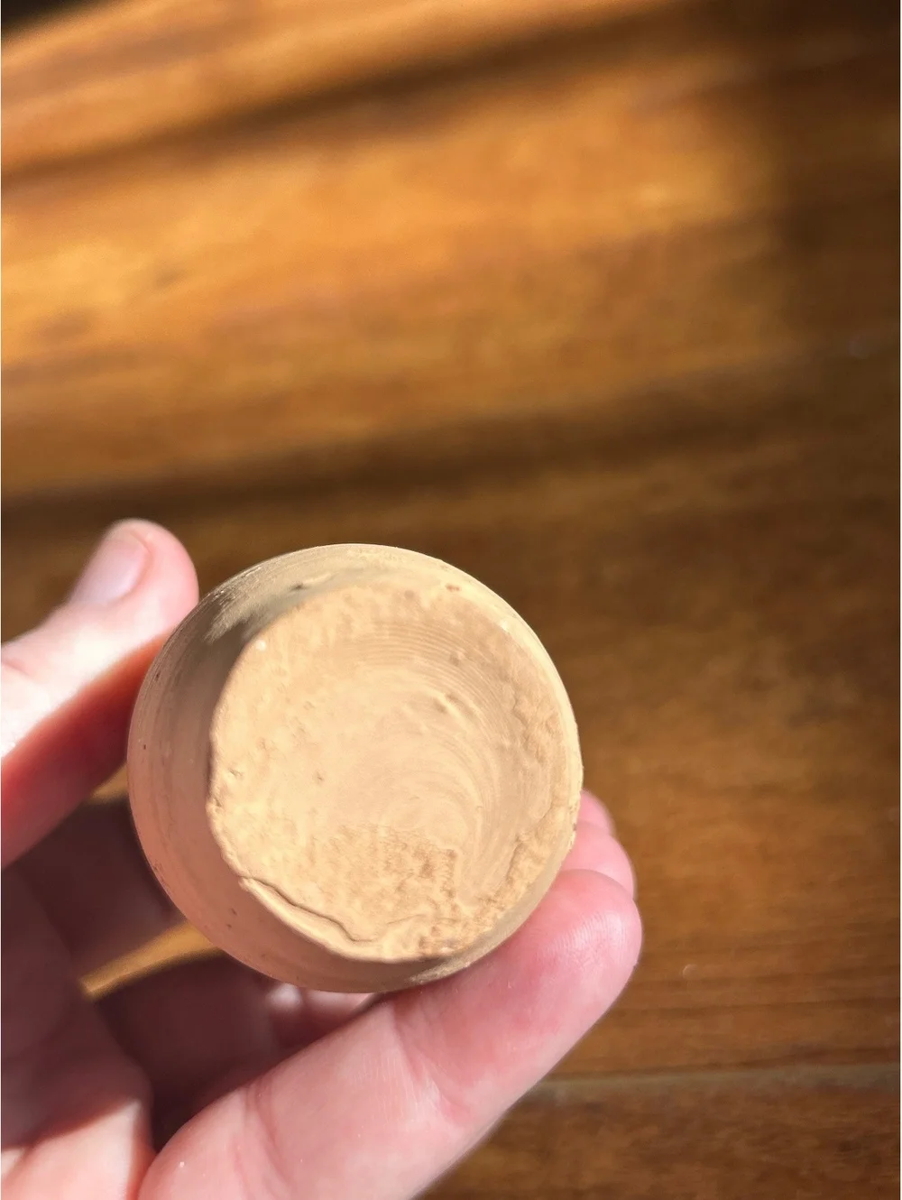 Small Handmade Terracotta Scroll Container with Paper Scroll
